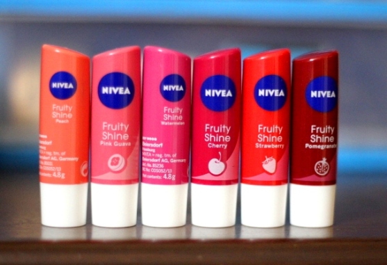 Nivea's Fruity Shine range of lip balms