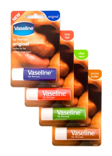 Vaseline Lip Therapy lip balms in four standard flavours